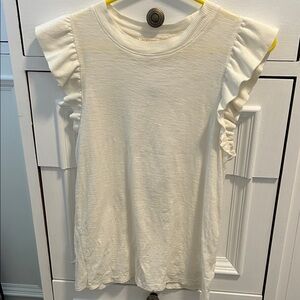 Nation LTD Cream Ruffle Sleeve Blouse